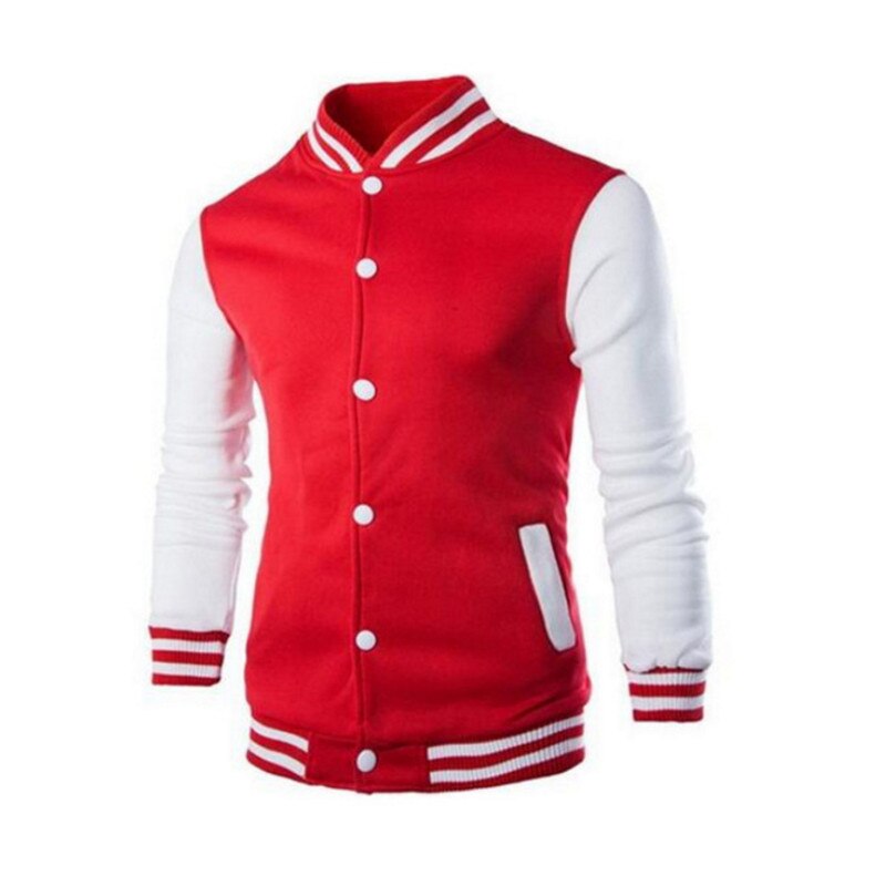 2021 New Arrival Single Casual Baseball Uniform Coat Male Bomber Jacket Men Rib Sleeve Brand Clothing Hot Sale Fleece Spliced