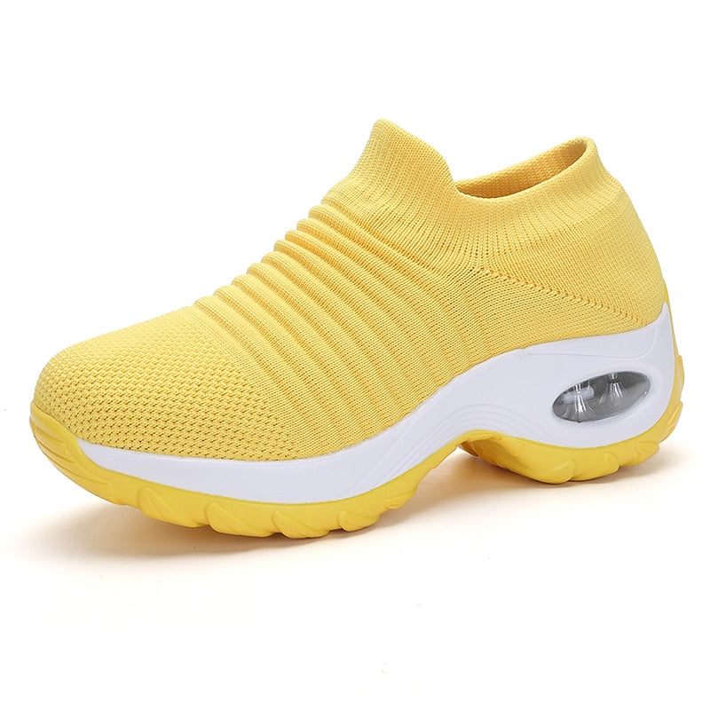 2022 Spring Women Breathable Shoes Woman Flat Slip on Platform Tenis for Women Mesh Sock Sneakers Shoes zapatillas aire mujer