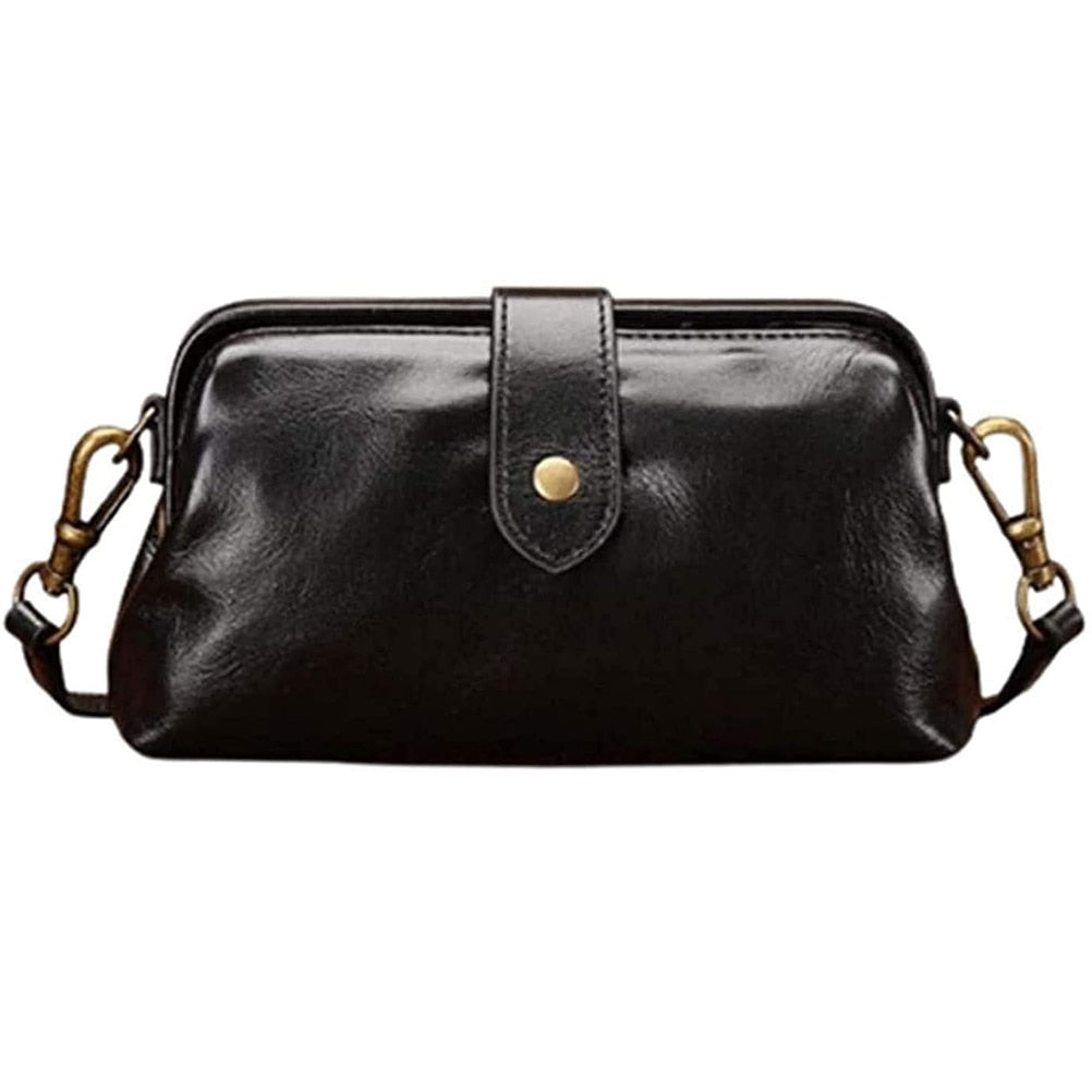 Casual Leather Shoulder Bags Retro Handmade Doctor Bag Clutch Crossbody Bag Women Vintage Style Travel Handbags Messenger