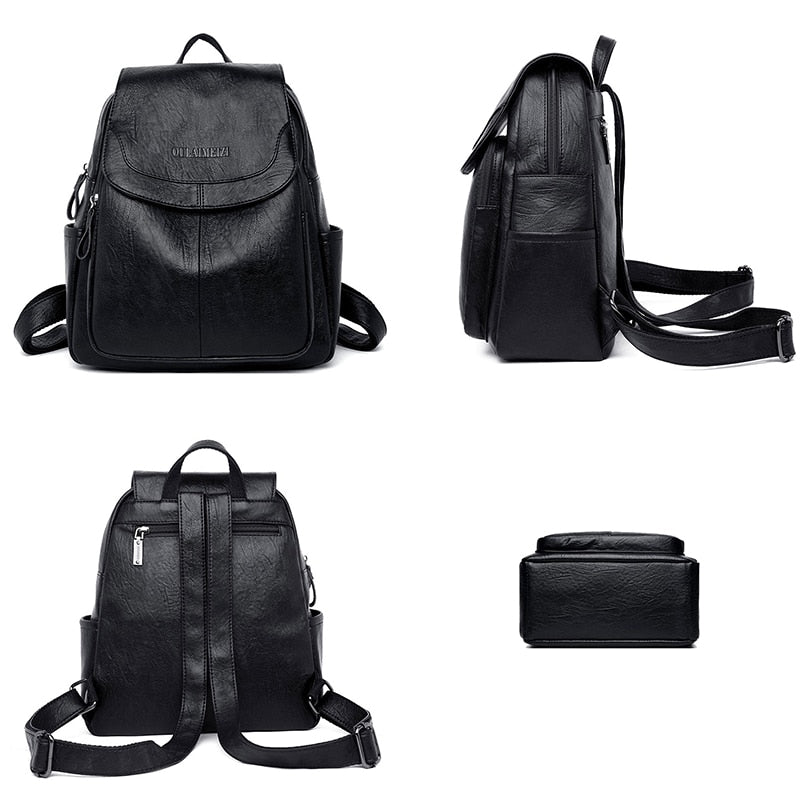 Bagpack Female Leather Backpack Designer Shoulder Bags For Women 2022 Back Pack School Bags For Teenage Girls Mochila Feminina