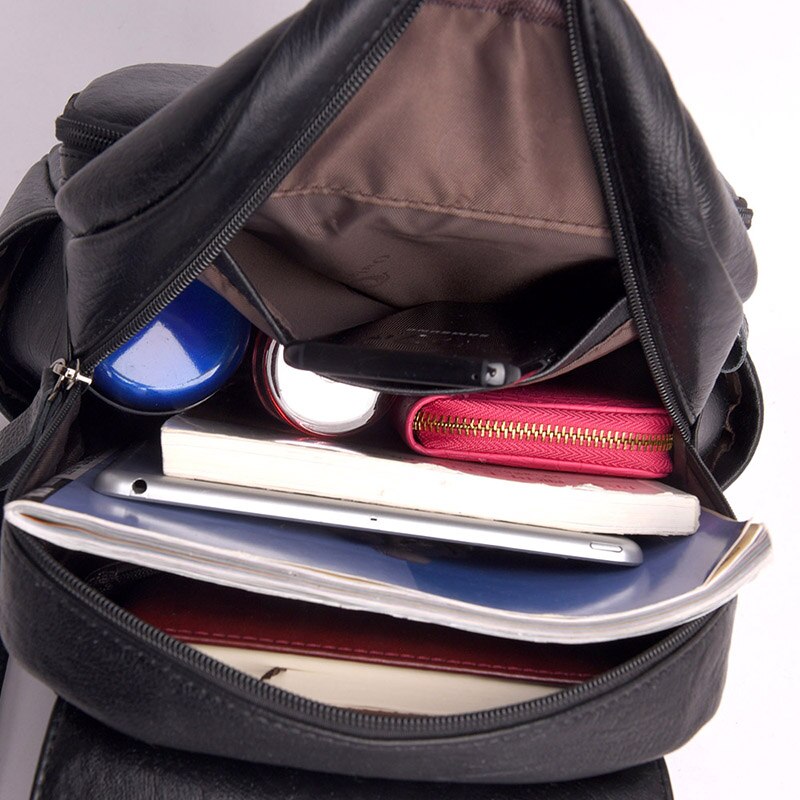 Bagpack Female Leather Backpack Designer Shoulder Bags For Women 2022 Back Pack School Bags For Teenage Girls Mochila Feminina