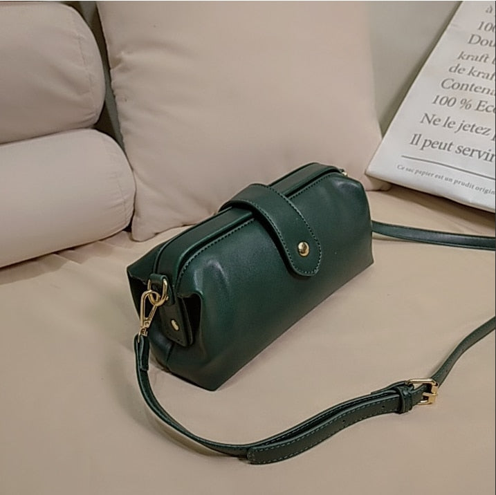 Casual Leather Shoulder Bags Retro Handmade Doctor Bag Clutch Crossbody Bag Women Vintage Style Travel Handbags Messenger