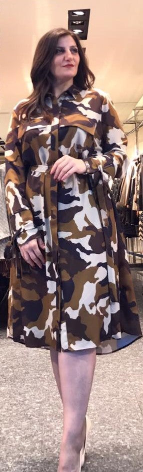 Ninalle Camouflage Long Arm Dress