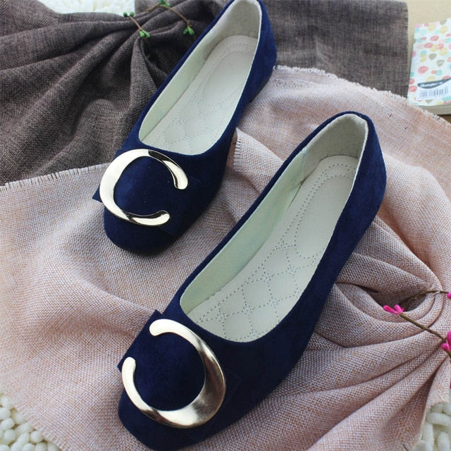 Plardin 2019 Fashion Flock Women's Flats For New Summer Slip-On Round Toe Casual Flat Shoes Basic ballet Shoes Woman Size Plus