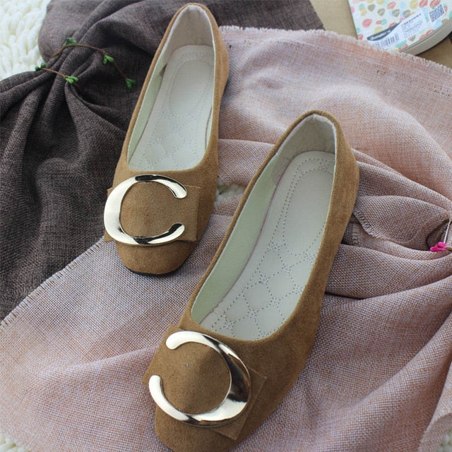 Plardin 2019 Fashion Flock Women's Flats For New Summer Slip-On Round Toe Casual Flat Shoes Basic ballet Shoes Woman Size Plus