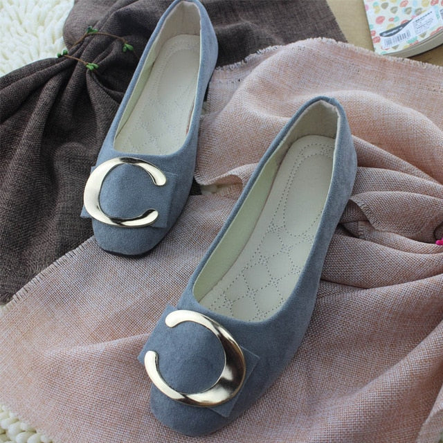 Plardin 2019 Fashion Flock Women's Flats For New Summer Slip-On Round Toe Casual Flat Shoes Basic ballet Shoes Woman Size Plus