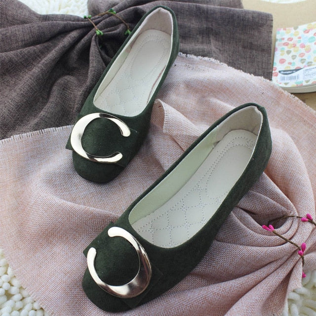 Plardin 2019 Fashion Flock Women's Flats For New Summer Slip-On Round Toe Casual Flat Shoes Basic ballet Shoes Woman Size Plus