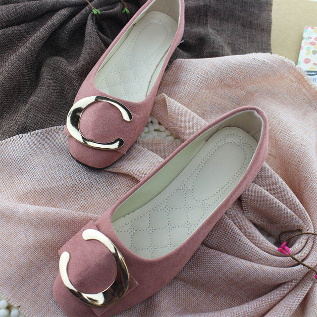 Plardin 2019 Fashion Flock Women's Flats For New Summer Slip-On Round Toe Casual Flat Shoes Basic ballet Shoes Woman Size Plus