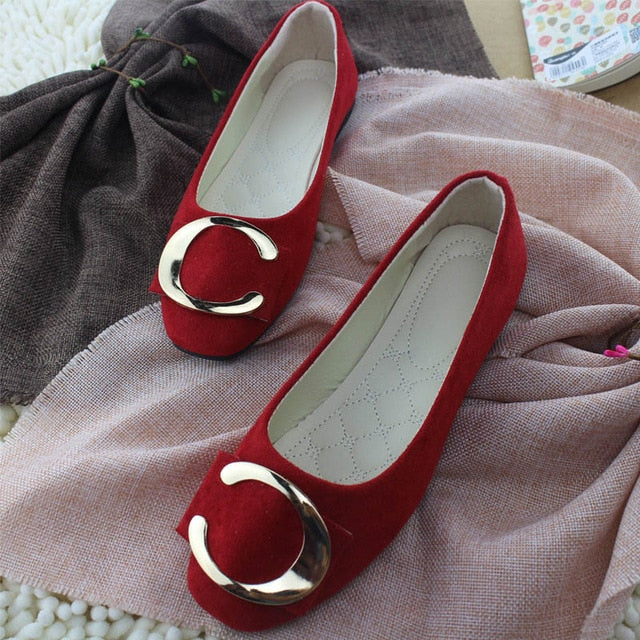 Plardin 2019 Fashion Flock Women's Flats For New Summer Slip-On Round Toe Casual Flat Shoes Basic ballet Shoes Woman Size Plus