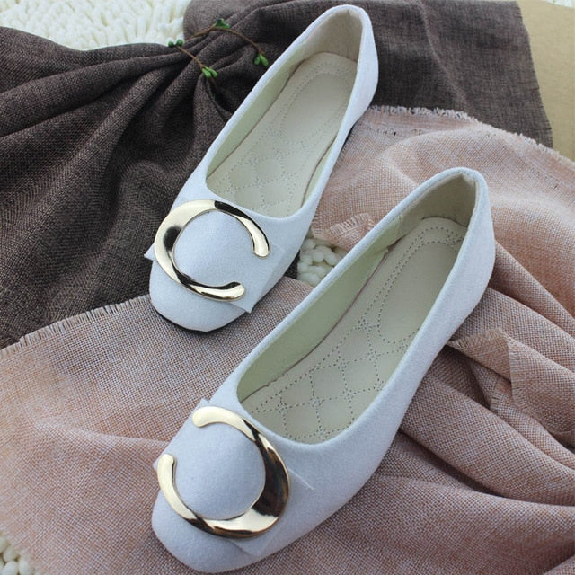 Plardin 2019 Fashion Flock Women's Flats For New Summer Slip-On Round Toe Casual Flat Shoes Basic ballet Shoes Woman Size Plus