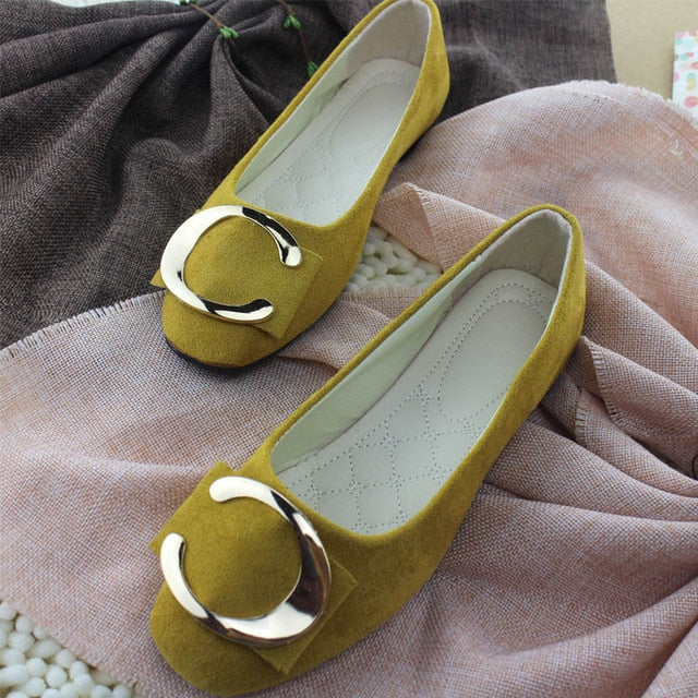 Plardin 2019 Fashion Flock Women's Flats For New Summer Slip-On Round Toe Casual Flat Shoes Basic ballet Shoes Woman Size Plus