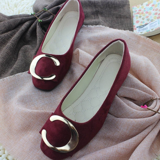 Plardin 2019 Fashion Flock Women's Flats For New Summer Slip-On Round Toe Casual Flat Shoes Basic ballet Shoes Woman Size Plus