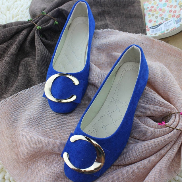 Plardin 2019 Fashion Flock Women's Flats For New Summer Slip-On Round Toe Casual Flat Shoes Basic ballet Shoes Woman Size Plus