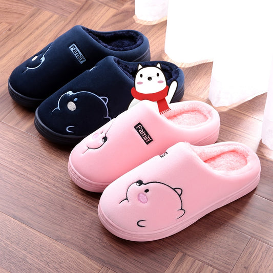 Cartoon Bear s Winter Women SlipperFashion Animal Home Fur Slippers Slip On Warm House Shoes Men Women Lovers Indoor Shoes