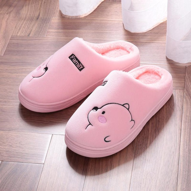 Cartoon Bear s Winter Women SlipperFashion Animal Home Fur Slippers Slip On Warm House Shoes Men Women Lovers Indoor Shoes