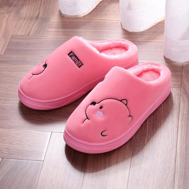 Cartoon Bear s Winter Women SlipperFashion Animal Home Fur Slippers Slip On Warm House Shoes Men Women Lovers Indoor Shoes