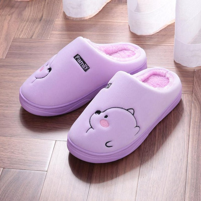 Cartoon Bear s Winter Women SlipperFashion Animal Home Fur Slippers Slip On Warm House Shoes Men Women Lovers Indoor Shoes
