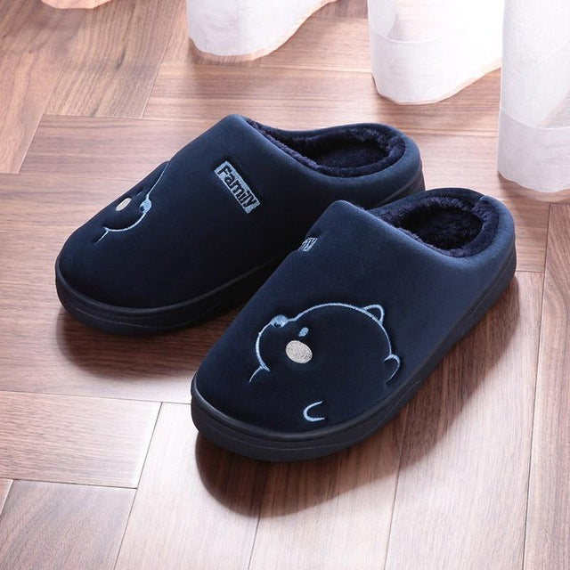 Cartoon Bear s Winter Women SlipperFashion Animal Home Fur Slippers Slip On Warm House Shoes Men Women Lovers Indoor Shoes