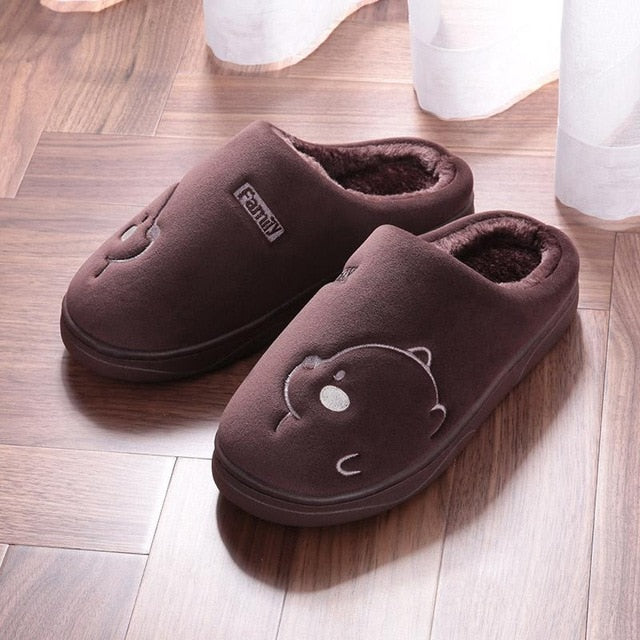 Cartoon Bear s Winter Women SlipperFashion Animal Home Fur Slippers Slip On Warm House Shoes Men Women Lovers Indoor Shoes