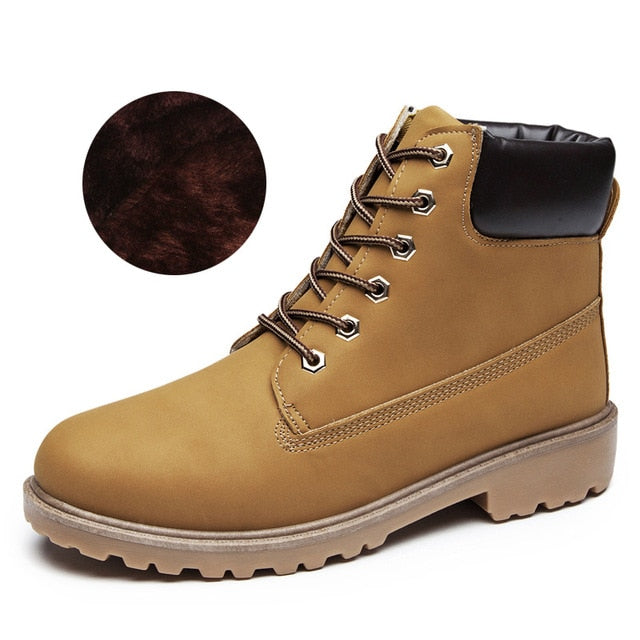 Lace-up ankle boots for women 2019 new fashion warm winter boots women solid square heel shoes woman plus size zapatos de mujer