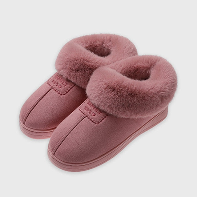 2023 Faux Fur Winter Warm Shoes Woman Men Indoor Slippers Soft Plush Anti-slip Lovers Home Floor Slipper Cotton Slides SH08271