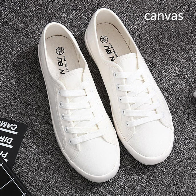 2022 new spring tenis feminino lace-up white shoes woman PU Leather solid color female shoes casual women shoes sneakers