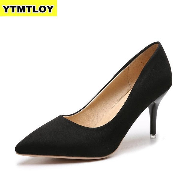 Plus Size 35-44 Shoes Woman High Heels Pumps 8cm Tacones Pointed Toe Stilettos Talon Femme Sexy Ladies Wedding Leopard