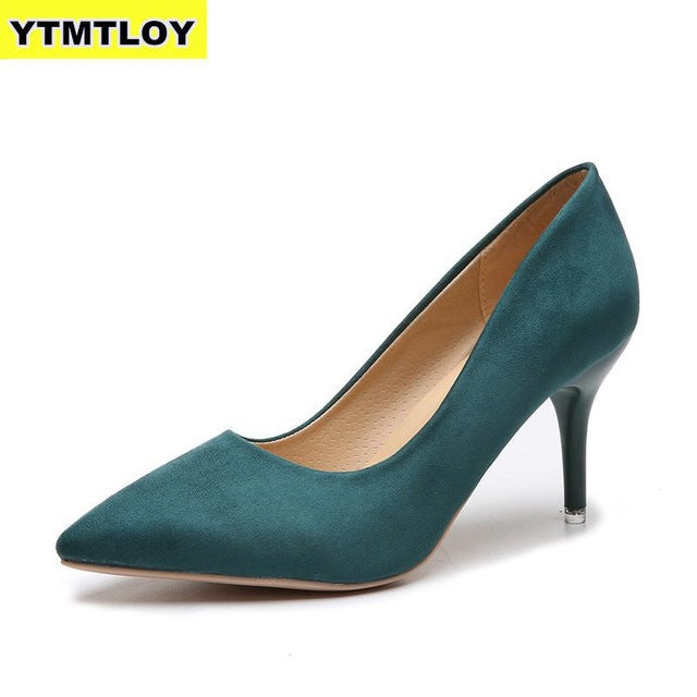 Plus Size 35-44 Shoes Woman High Heels Pumps 8cm Tacones Pointed Toe Stilettos Talon Femme Sexy Ladies Wedding Leopard