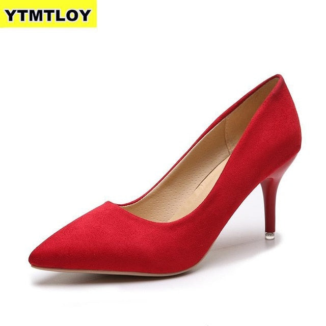Plus Size 35-44 Shoes Woman High Heels Pumps 8cm Tacones Pointed Toe Stilettos Talon Femme Sexy Ladies Wedding Leopard