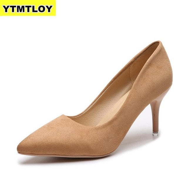 Plus Size 35-44 Shoes Woman High Heels Pumps 8cm Tacones Pointed Toe Stilettos Talon Femme Sexy Ladies Wedding Leopard