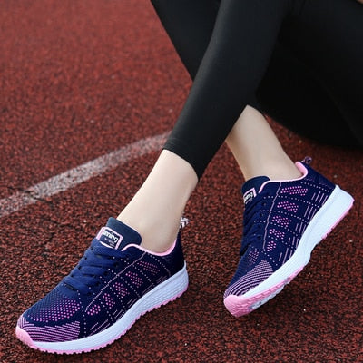 2019 autumn luxury shoes women designers sneakers flat lace-up platform for women breathable mesh glitter sneakers