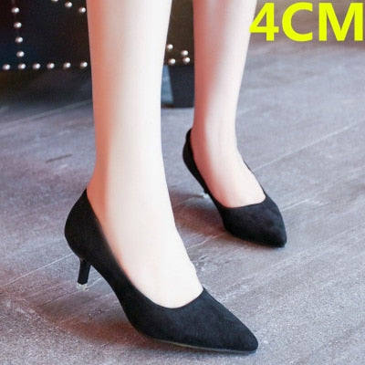 Cresfimix women casual suede 8cm high heels lady cute party high heel female office comfortable heel shoes