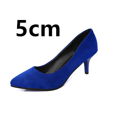 Cresfimix women casual suede 8cm high heels lady cute party high heel female office comfortable heel shoes