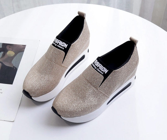 platform shoes Flat Shoes women Slip On Casual Platform Shoes women winter women's casual shoes leather shoes slip on sneakers