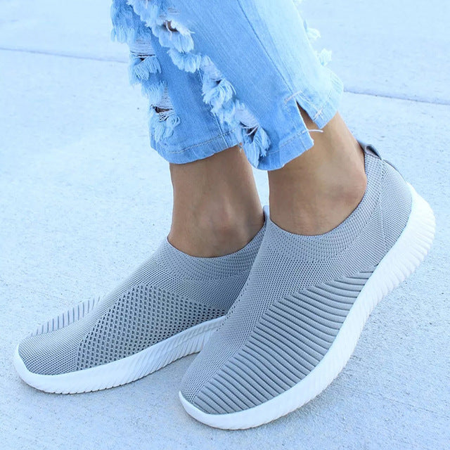 Summer Sneakers For Women Knitted Vulcanized Shoes Sock Sneakers Slip On tenis feminino Mesh Breathable Trainers Zapatos Mujer