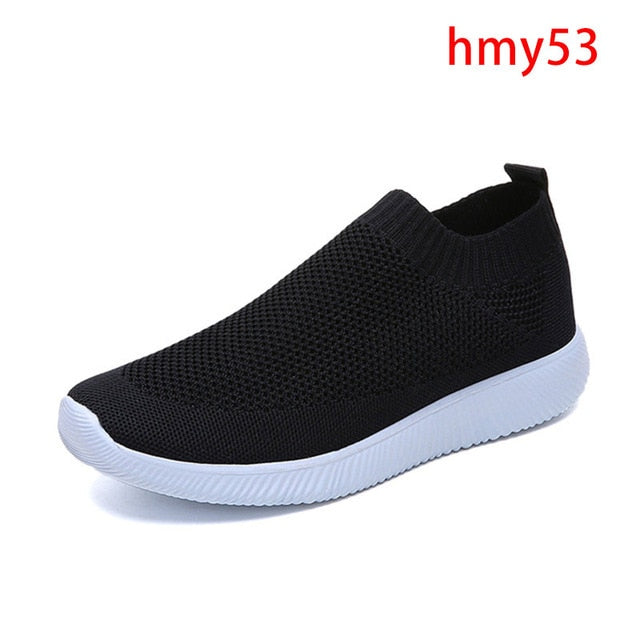 Summer Sneakers For Women Knitted Vulcanized Shoes Sock Sneakers Slip On tenis feminino Mesh Breathable Trainers Zapatos Mujer
