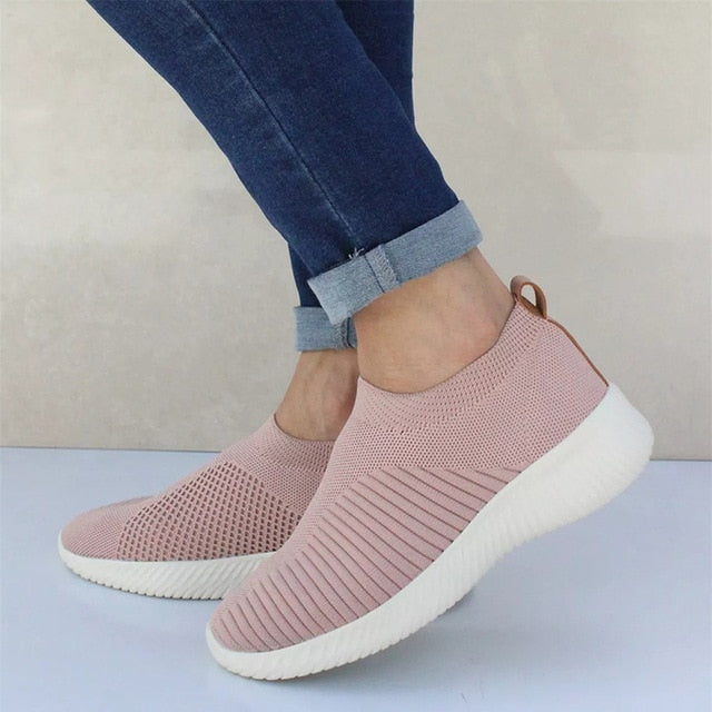 Summer Sneakers For Women Knitted Vulcanized Shoes Sock Sneakers Slip On tenis feminino Mesh Breathable Trainers Zapatos Mujer