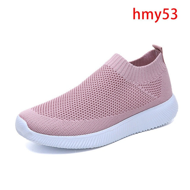 Summer Sneakers For Women Knitted Vulcanized Shoes Sock Sneakers Slip On tenis feminino Mesh Breathable Trainers Zapatos Mujer