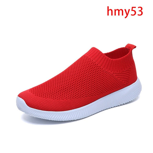 Summer Sneakers For Women Knitted Vulcanized Shoes Sock Sneakers Slip On tenis feminino Mesh Breathable Trainers Zapatos Mujer