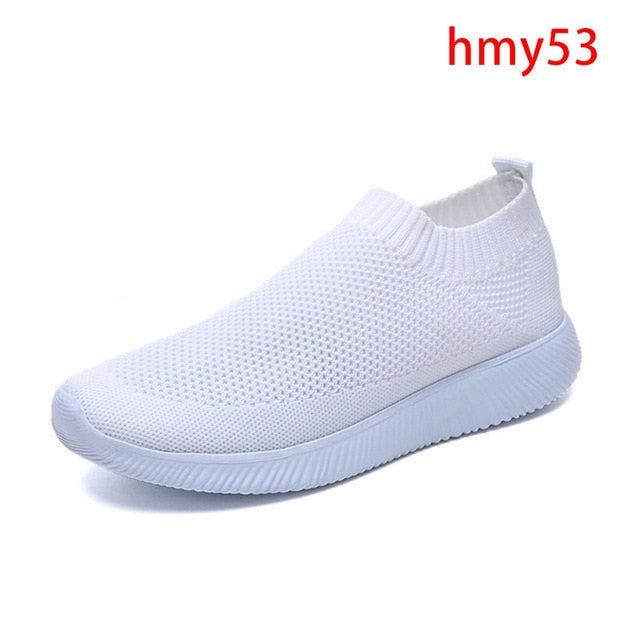 Summer Sneakers For Women Knitted Vulcanized Shoes Sock Sneakers Slip On tenis feminino Mesh Breathable Trainers Zapatos Mujer