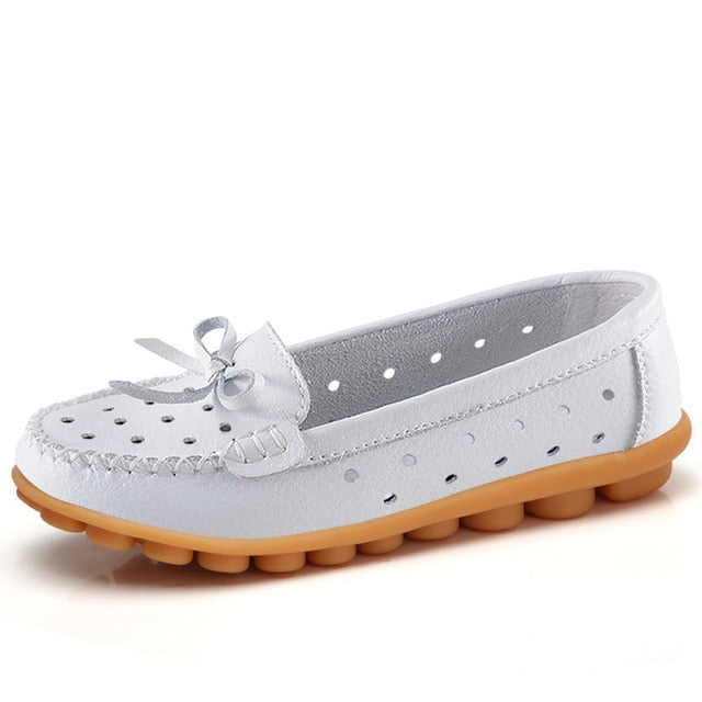 Fashion Women Flats Leather Shoes Women Moccasins Plus Size Ladies Shoes Flats Slip-On Women Loafers Boat Shoes Ballerina