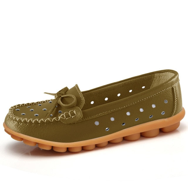 Fashion Women Flats Leather Shoes Women Moccasins Plus Size Ladies Shoes Flats Slip-On Women Loafers Boat Shoes Ballerina