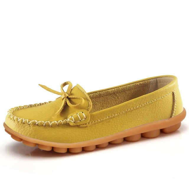Fashion Women Flats Leather Shoes Women Moccasins Plus Size Ladies Shoes Flats Slip-On Women Loafers Boat Shoes Ballerina