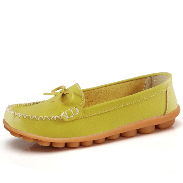 Fashion Women Flats Leather Shoes Women Moccasins Plus Size Ladies Shoes Flats Slip-On Women Loafers Boat Shoes Ballerina