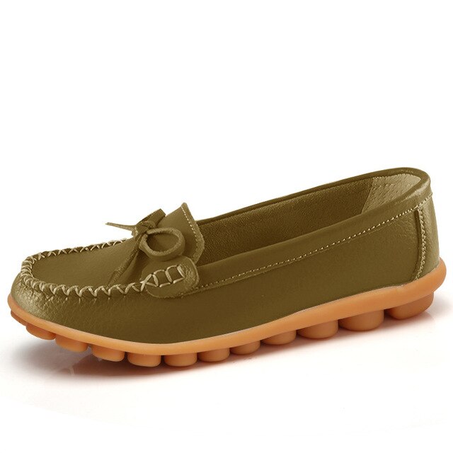 Fashion Women Flats Leather Shoes Women Moccasins Plus Size Ladies Shoes Flats Slip-On Women Loafers Boat Shoes Ballerina