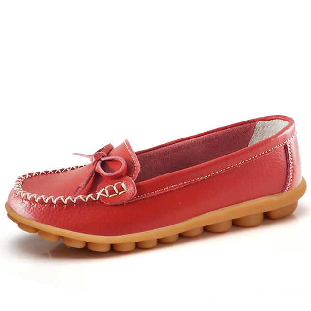 Fashion Women Flats Leather Shoes Women Moccasins Plus Size Ladies Shoes Flats Slip-On Women Loafers Boat Shoes Ballerina