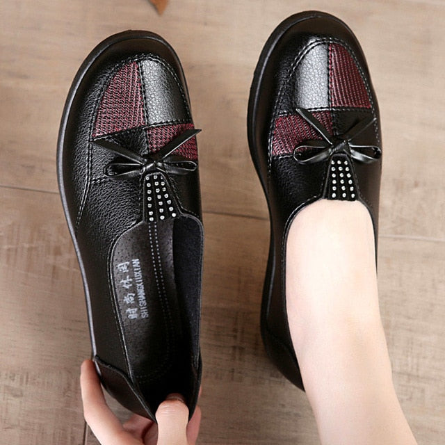 Cheap shoes women leather flats female spring shoes 2020 spring fashion leather mom shoes woman loafers