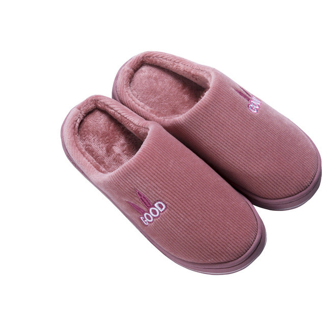 WFL Women Shoes Warm At Home Winter Slippers Soft Thick Non-slip Bottom House Slippers Indoors