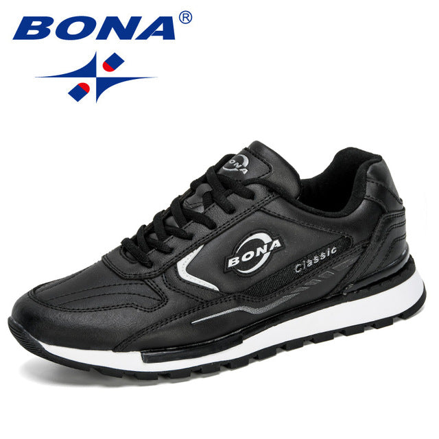 BONA 2020 New Designers Nubuck Leather Trendy Sneakers Men Outdoor Casual Shoes Man Sapato Masculino Krasovki Zapatos De Hombre