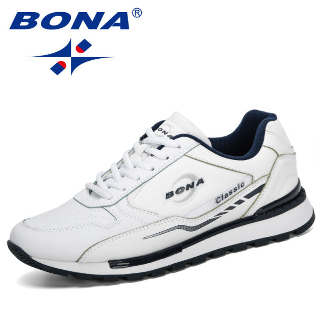 BONA 2020 New Designers Nubuck Leather Trendy Sneakers Men Outdoor Casual Shoes Man Sapato Masculino Krasovki Zapatos De Hombre